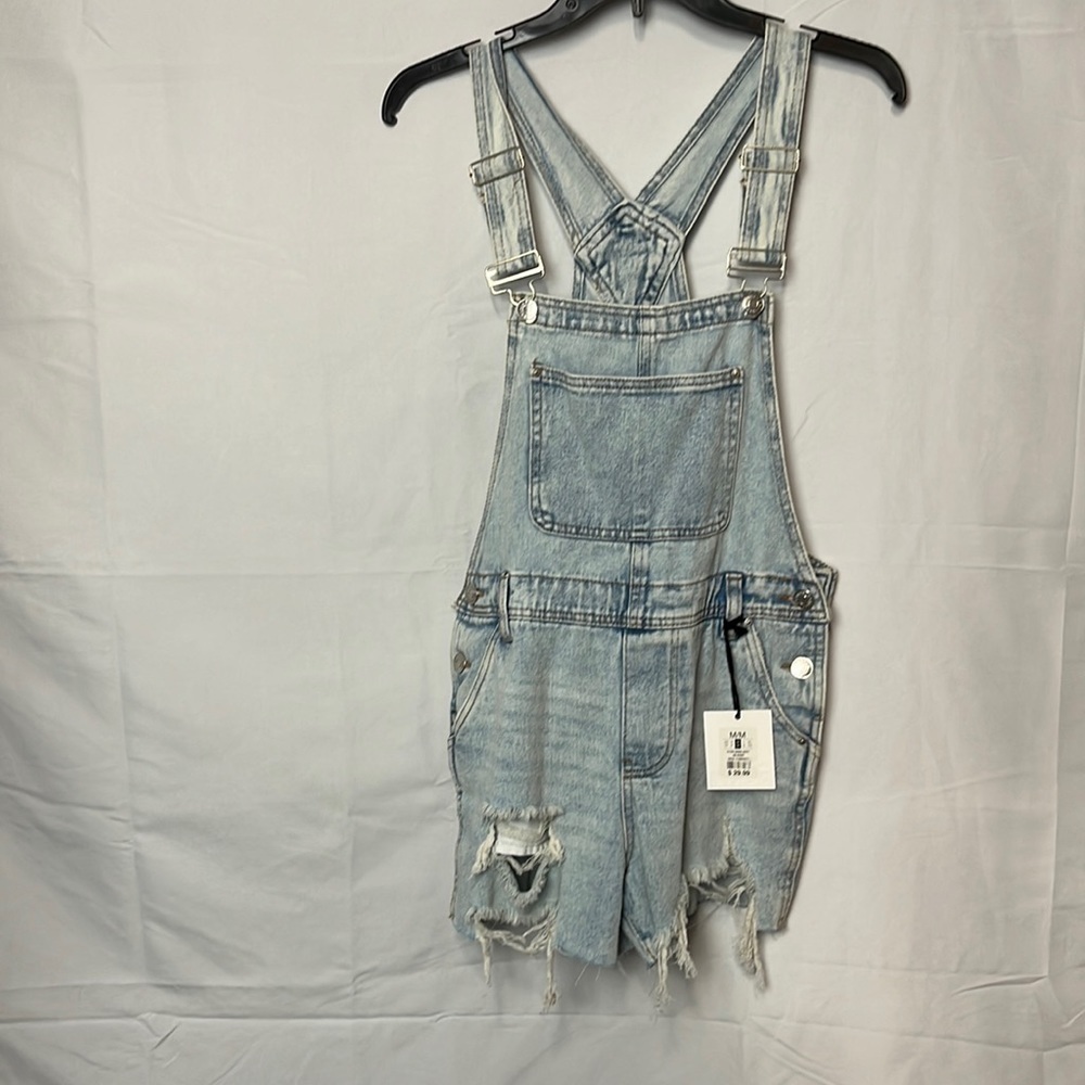 refuge denim overall shorts. New - Picture 1 of 4